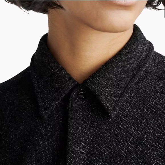 NEW Rag & Bone Lilith Metallic Blouse Top in Black - Size S - Picture 4 of 11